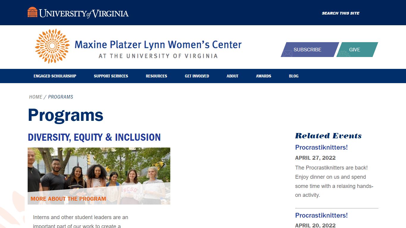 Programs | Maxine Platzer Lynn Women’s Center, U.Va.